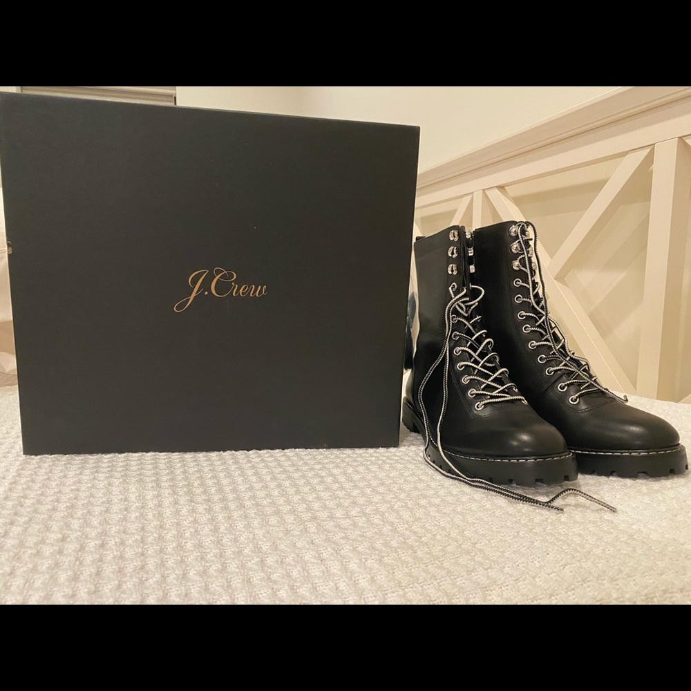 Jcrew new black lace up boots 2020